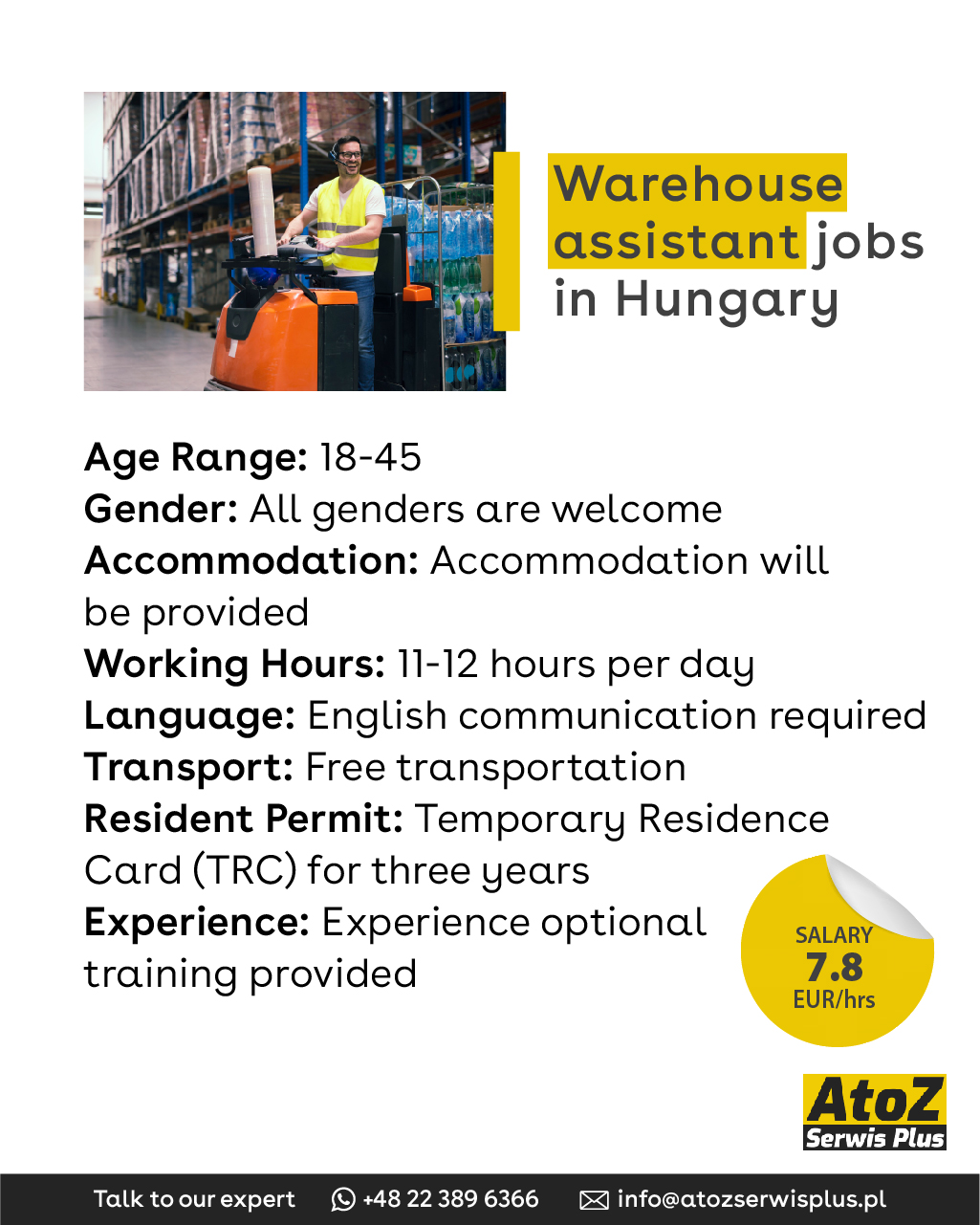 Warehouse Assistant Jobs In Hungary 